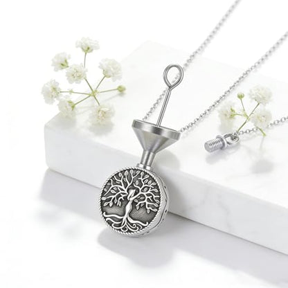 Urn Necklace for Ashes Blue opal Cremation Necklace Keepsake Memory Jewelry for Ashes of Loved Ones Keepsake - style: round urn