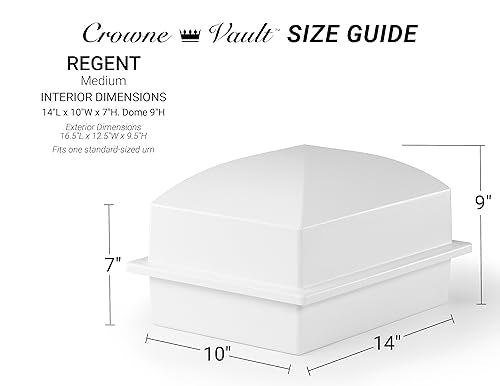 Urn Vault, Regent, Granite Grey with Nameplate - color: Granite Grey with Nameplate, size: Medium