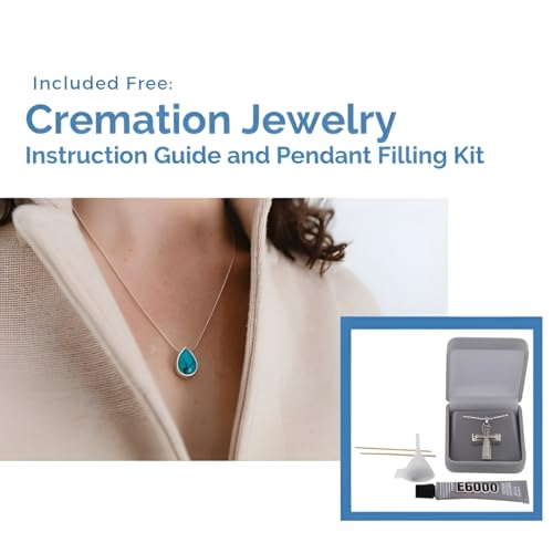 Modern Teardrop Cremation Pendant and Necklace for Ashes, Sterling Silver, Cremation Jewelry for Ashes - color: Modern Teardrop