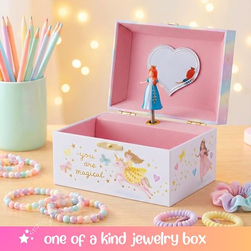 Giggle & Honey® Musical Princess Jewelry Box for Girls | Music Boxes for Little Girls, Toddler Jewelry Box for 4 Year Old Kids, Toys for Toddlers, Birthday Gifts for Kids 5-9 Years - style: Perfect Princess