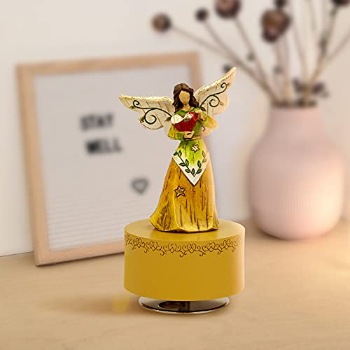Angel Music Box Sculpted Hand-Painted Musical Figure Gifts for Mom and Daughter