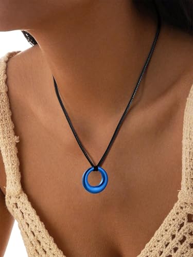 Hearbeingt Cremation Jewelry Urn Necklace for Ashes for Women Men, Circle of Life Eternity Memorial Pendant Ash Jewelry - color: Blue
