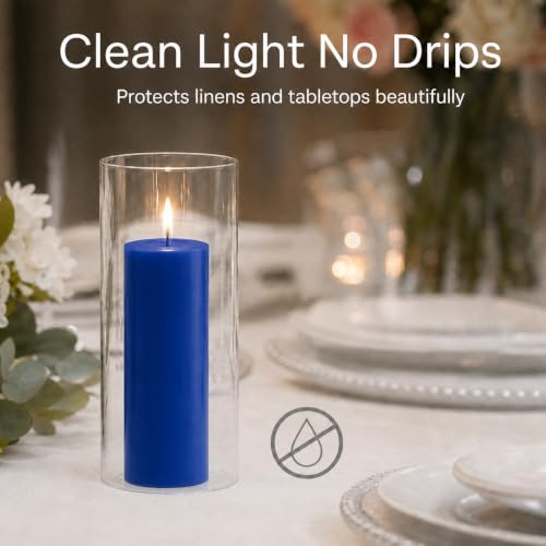 yummi Set of 36 Slim Pillars and Cylinder Vases - Royal Blue - color: Royal Blue