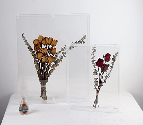 16x20 Acrylic Shadow Box, Assemble Display Case, DIY Tabletop/Wall Mount Display Frame, All Clear Memory Box for Dried Flowers/Kids Room/Birthday/Wedding(16x20x3”, Assemble Frame) - size: 16x20", Assembly Frame