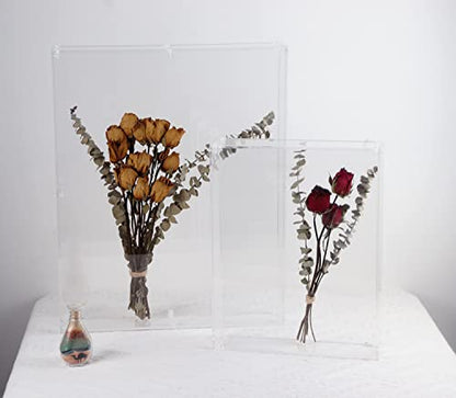16x20 Acrylic Shadow Box, Assemble Display Case, DIY Tabletop/Wall Mount Display Frame, All Clear Memory Box for Dried Flowers/Kids Room/Birthday/Wedding(16x20x3”, Assemble Frame) - size: 16x20", Assembly Frame