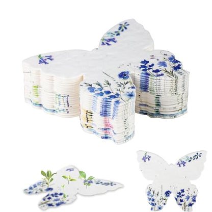 nulala 20Pack Butterfly Plantable Seed Paper Cards - Handmade Paper Card Embedded Wildflower Seeds - Eco-Friendly Cards for Wedding Favors, Gift Wrapping, Scrapbooking,Celebration of Life - size: P21