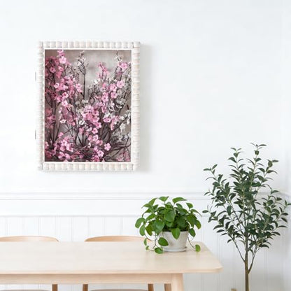 Muzilife 11x14 Shadow Box Pine Wood with Unique Bead Door, 3.18 Deep, White - color: White-bead Shape, size: 11"x14"
