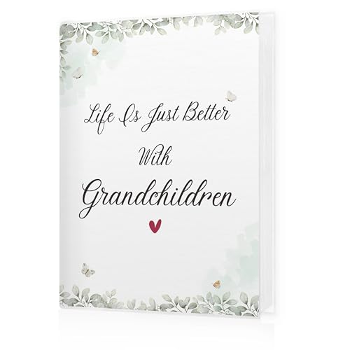 Grandchildren Photo Album 4x6, Best Grandparents Gifts from Grandkids, Life Is Just Better with Grandchildren 18 Pockets Small Picture Memory Photo Album for Family Anniversary Travel - color: Best Life Grandchild