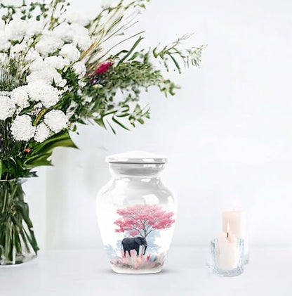 Elephant Funeral Cremation Urns for Human Ashes Small - 3 in Keepsake Urn - color: Elephant-1, size: 3-inch