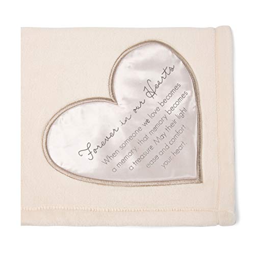 Pavilion Gift Company Forever in Our Hearts-50x60 Super Soft Royal Plush Throw Blanket, Cream - style: Forever in our Hearts