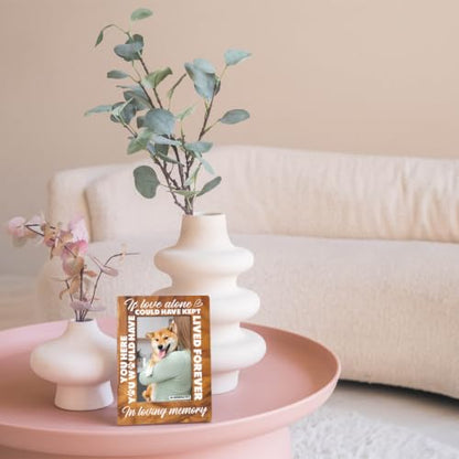 Pet Wood Picture Frame, Pet Memorial Gifts, Dog Cat Memorial Rustic Wooden Photo Frame, If Love Could Have Saved You, You Would Have Lived Forever, Dog Cat Remembrance Wooden Decor, 4 x 6 Inch