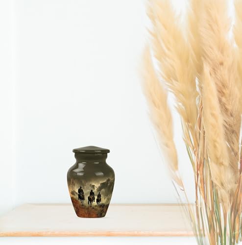Cowboy Urn - Keepsake Urns for Human Ashes - Urn for Human Ashes - Ashes Urn - Cremation Urn for Ashes - Adult Urns for Human Ashes Men (3 inch Pack of 1) - size: #2 (Set of 1)