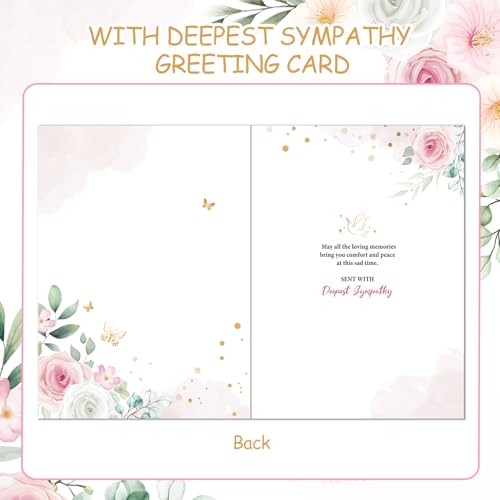 HOWAF On The Sad Loss of Your Mom Sympathy Card with Memorial Keyring, Thinking of You condolences card for Memorial Gift, Sympathy Gifts Loss of Mom