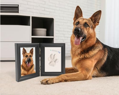 MYPAWLETS Clay Paw Print Kit for Dog Cat,Pawprint Keepsake Frame,L Black - color: Medium-Large Black