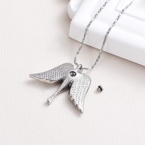 Imrsanl Cremation Jewelry Keepsake Angel Wings Urn Necklace for Ashes - color: Purple