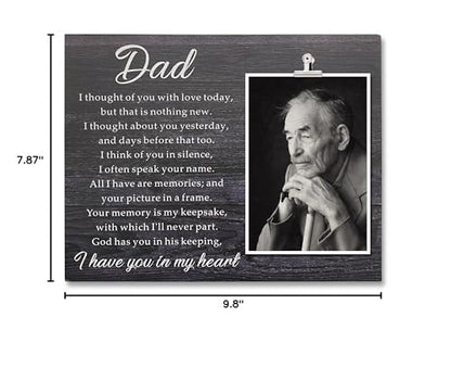 ZENNLAB Memorial Picture Frame, 7.87x9.8 inches, Black, for Dad, Love Theme, Unisex Adult