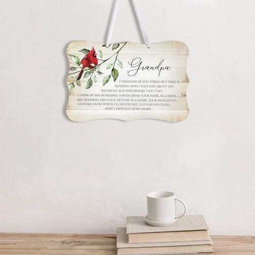 LifeSong Milestones Memorial Wall Hanging Signs Bereavement Keepsake Condolence Funeral Gift For Loss of Loved One 8x12 (Grandpa I Thought Of You (White)) - color: Grandpa I Thought Of You (White)