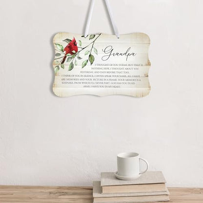 LifeSong Milestones Memorial Wall Hanging Signs Bereavement Keepsake Condolence Funeral Gift For Loss of Loved One 8x12 (Grandpa I Thought Of You (White)) - color: Grandpa I Thought Of You (White)