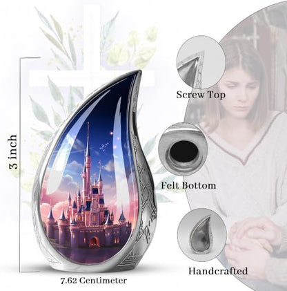 Dream Castle in The Sky - Cremation Urn for Adults - Small Urn 3 Inch | Pack of 4 - Cremation Urns for Human Ashes Adult Man & Female - Keepsake Urns for Ashes - Funeral Urn - Decorative Urn - size: Keepsake-4