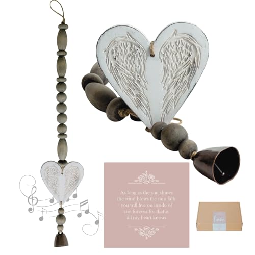 Sympathy Wind Chime - Modern White Memorial Gift for Loss of Mom, Dad, Husband - 23 inches