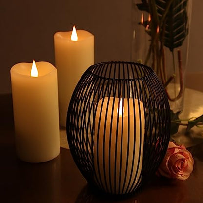 TECHLONG Flameless Candles with Remote Timer, 3D Moving Flickering Flame Battery Operated Candles Lasting 1000+ Hours, 6" x 3" Ivory Real Wax Electric LED Pillar Candles, Set of 2 - color: Style A, size: 3" x 6"-2 Pack