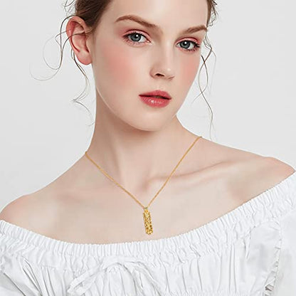 shajwo Cylinder Cremation Jewelry Tree of Life Urn Ashes Necklace for Women Men Vial Cremation Ash Pendant Loved One Memorial Jewelry - color: Gold-Glass