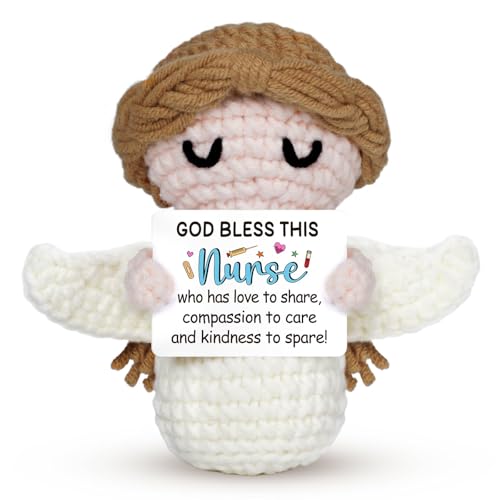 Nurse Gifts - Positive Crochet Angel - Nurse Week, Retirement Gifts, Birthday, Appreciation Gift for RN Registered Practitioner, LPN, Nursing School Graduation - Bulk Gift for Hospital Staff - style: Nurse Gifts