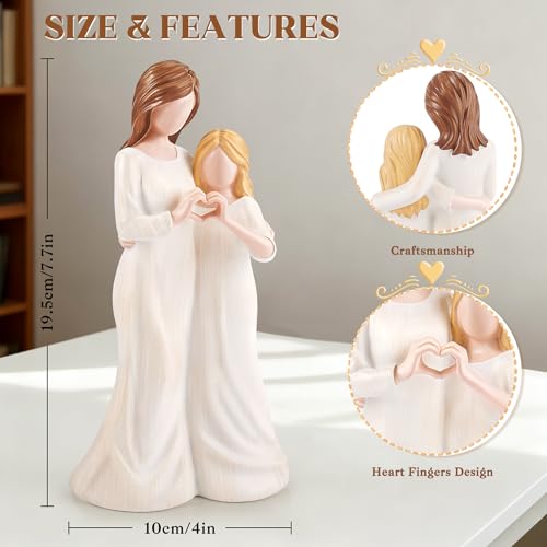 Mom Daughter Gift,Mom Birthday Gift from Daughter,Mother of the Bride Gifts - color: White-mom Daughter Heart
