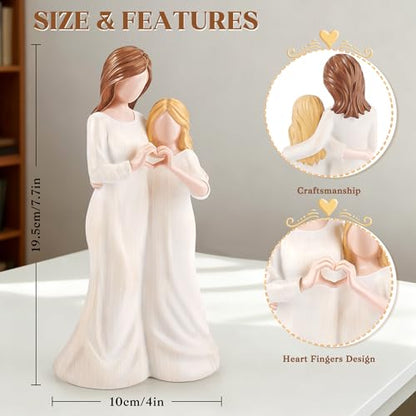 Mom Daughter Gift,Mom Birthday Gift from Daughter,Mother of the Bride Gifts - color: White-mom Daughter Heart