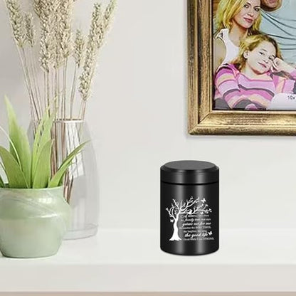 Aluminum Mini Urn for Ashes - 2.75 Inches, Tree of Life Design - Keepsake for Human Ashes Memorial