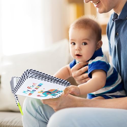 Baby's My First Family Album Soft Photo Cloth Book Elephant My First Book of Photos Baby Memory Album Gift Holds 4x6 Pictures for Babies Newborn Toddler & Kids Baby Shower - style: Elephant