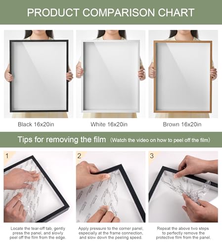 16x20 Large Shadow Box Frame with Thickened Acrylic Panel & Pins - color: Wood Color+foam Back+foam Packaging, size: 16x20