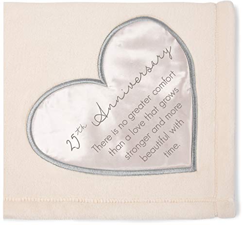 Pavilion Gift Company - 25th Soft Royal Plush Blanket 50x60 Inch - style: 25th Anniversary