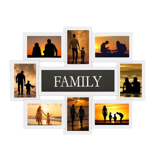 J.M.Deco 8 Opening Family Reunion Photo Frames, Picture Frames Collage for Wall Decor, Reunion Friends Memory Photo Frame Selfie Gallery Collage, Wall Hanging for 4x6 Picture Frames White - color: White/ Family