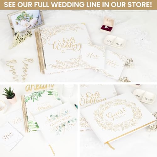 bloom daily planners Wedding Guest Book - Elegant Hardcover Polaroid Guestbook for Receptions, Baby Showers, & Special Events - (7" x 9") 120 Blank Lined Pages for Sign-in and Photos - Linen - color: Linen