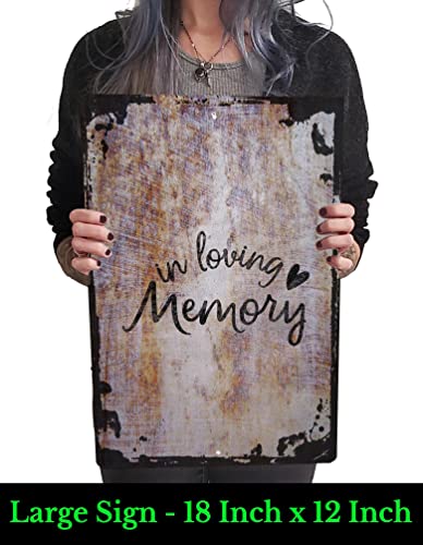 In loving memory love heart cursive heaven passed away Beige Wall Art Decor Funny Gift 12 x 18 Inch