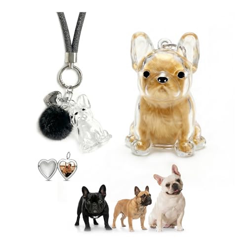 French Bulldog Dog Hair Collector Keychain, Frenchie Fur Keepsake - color: black