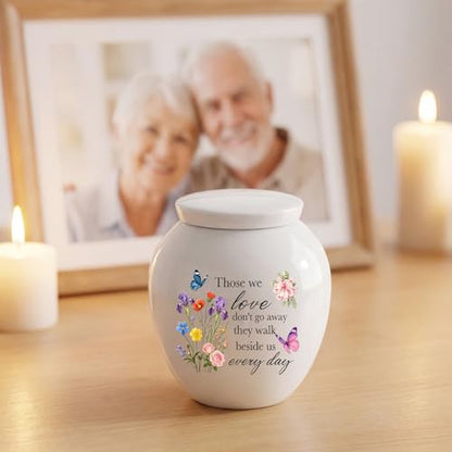 Dletay Small Urns for Human Ashes Keepsake Burial Mini Cremation Urn for Ashes Flower Memorials Decorative Caskets for Female Male