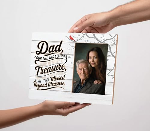Memorial Gifts for Loss of Dad,Sympathy Gifts for Loss of Father,Loss of Dad Gift Fits 4x6 In - color: Red