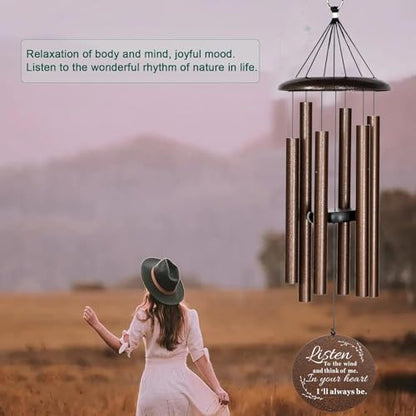 Sympathy Wind Chimes for Loss of Loved One, 40 Inch Memorial Wind Chimes for Loss of Loved Father/Mother/Lover, Commemorative Sympathy Bereavement Gifts for Condolences/Funeral (Copper)