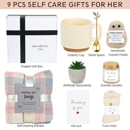 Birthday Gifts for Mom Grandma Sister Friend Her, Self Care Gifts for Women | Get Well Soon Gift Basket for Women, Get Well Cancer Care Package for Woman After Recovery, Sympathy Thinking of You Gift Box