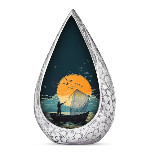 Fisherman Urn 3 Inch for Adult Female, Fishing Cremation Urns for Ashes | Fishing Human Ashes Urns for Adults, Mini Memorial Cremation Urn 3 Cu" - color: Fisherman-4, size: 3 Inch Keepsake