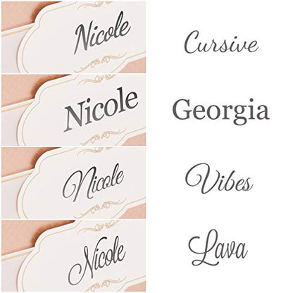 Merry Expressions Personalized Custom Printed Label (Without Box) - Gold or Silver Foil - Made Graduation & Wedding Card Box Comes Adhesive Strips on the Back - color: Personalized Label Only