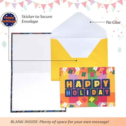YedsIntu 64 Pack All Occasion Cards Assortment Box with Envelopes & Stickers, 4×6 Inch Assorted Blank Greeting Cards for Birthday, Holiday, Love, Anniversary, Thinking of You, Thank You Cards