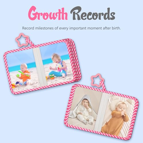 Fintie Baby Photo Album 4x6 Inch, 18 Photos My First Family Soft Album Book | For Newborn/Toddlers/Kids/Baby Shower Memory Birthday Gifts, Family Tree, First Year Milestones Keepsake, Raining Hearts - color: Raining Hearts