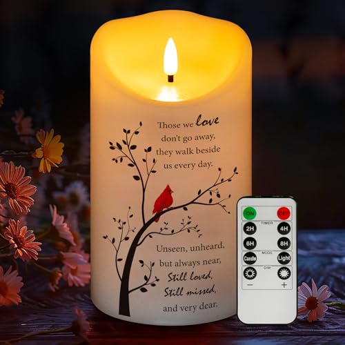 Flameless Memorial Candle, Real Wax LED Light with Remote Sympathy Gifts for Loss of Loved One, Mother, Father - Remembrance Gift (4" x 7") - color: Those We Love Don’t Go Away
