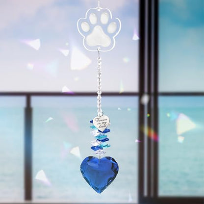 Pet Memorial Suncatcher, Dog Memorial Gifts, Pet Loss, Pet Sympathy, Thoughtful Dogs and Cats Remembrance, Bereavement Gifts - Blue - color: Blue