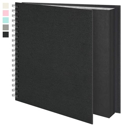 Vienrose Scrapbook Album,40 Pages,8x8 Inch,Tulip Black | Textured Paper Cover,Travel Scrap Book Photo Albums,Memory Book – Wedding,Baby,Family,Graduation,Pets - color: Black, size: 8×8 Inch 40 Pages