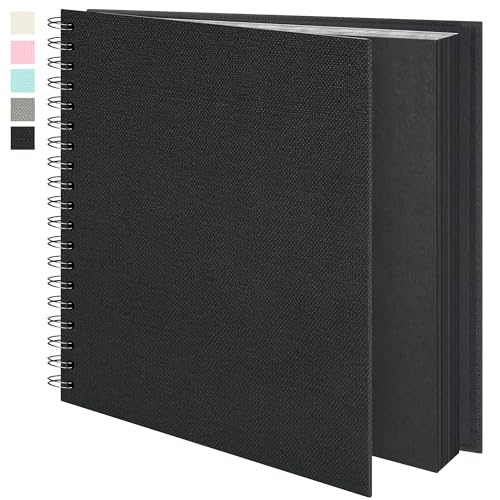 Vienrose Scrapbook Album,40 Pages,10x10 Inch,Tulip Black | Blank Thick Kraft Paper,DIY Scrapbooking Supplies – Wedding,Travel,Family,Baby,Holiday Gifts - color: Black, size: 10×10 Inch 40 Pages