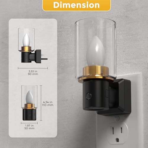 L LOHAS LED Candle Night Light, Flameless Candle Nightlight Plug in - color: Ink